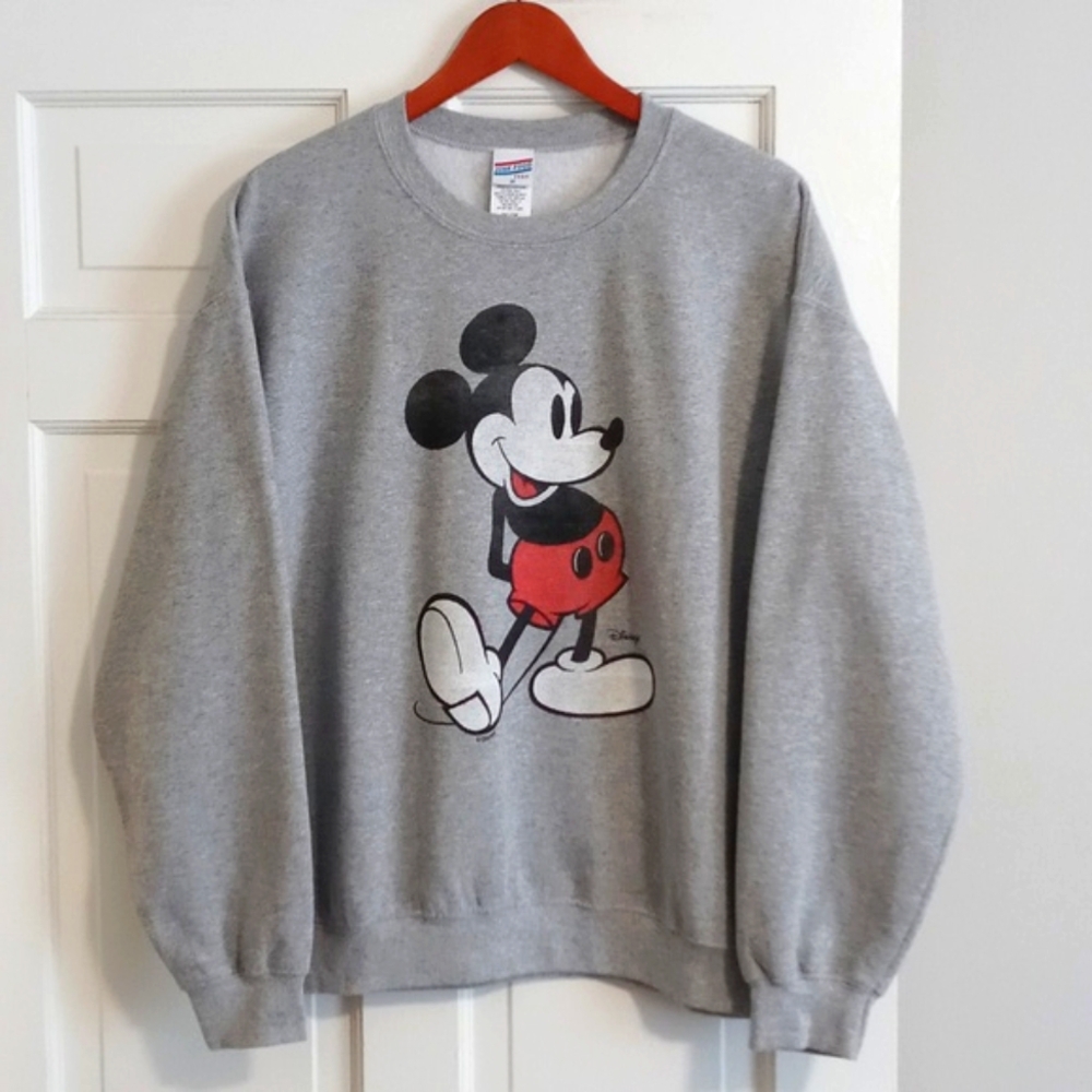 ❤️Junk Food❤️ - Unisex Heather Gray Mickey Mouse Oversized Fleece Sweats…